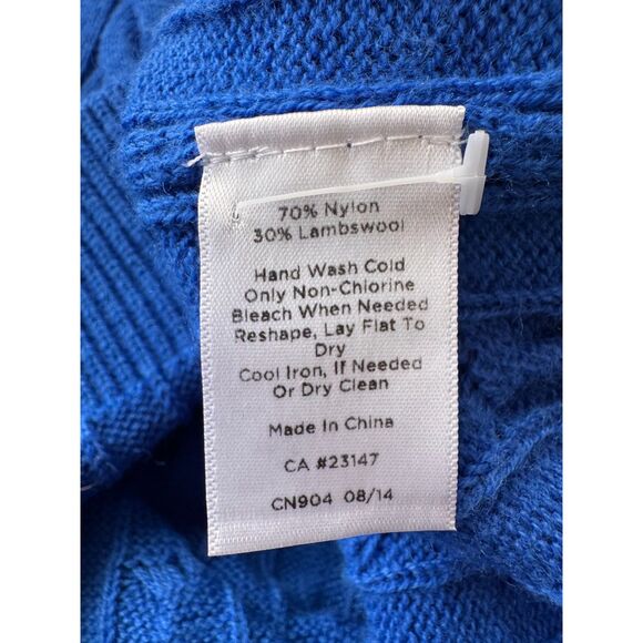 Talbots Women Petites Blue Cable Knit Crew Neck Sweater 2Xp - Picture 6 of 6